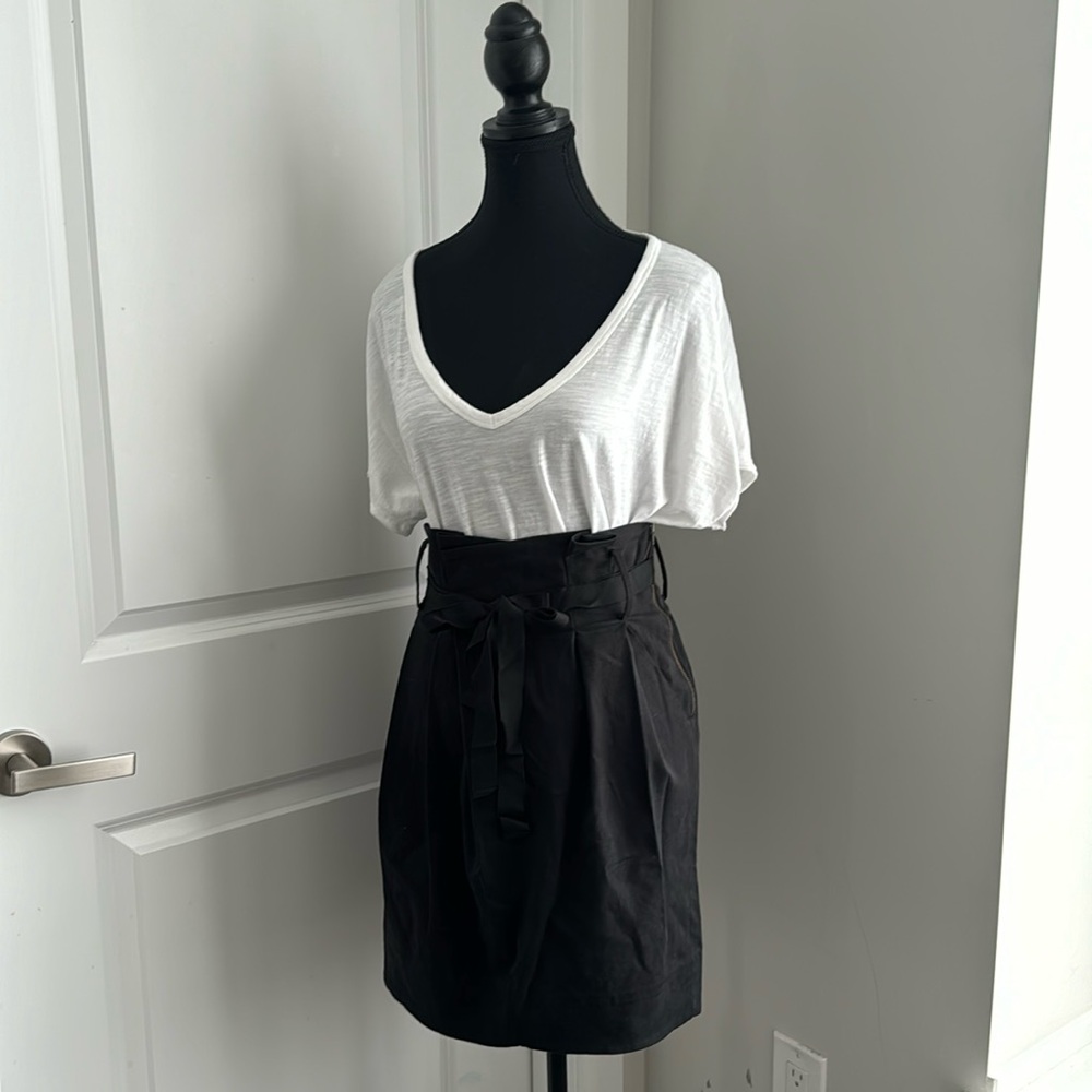 ARITZIA TALULA BABATON Bow Tie Pleated Skirt with Silk Ribbons